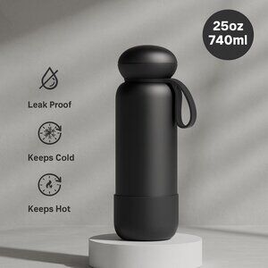 25oz Matte Insulated Stainless Steel Water Bottle Vacuum Flask Leakproof